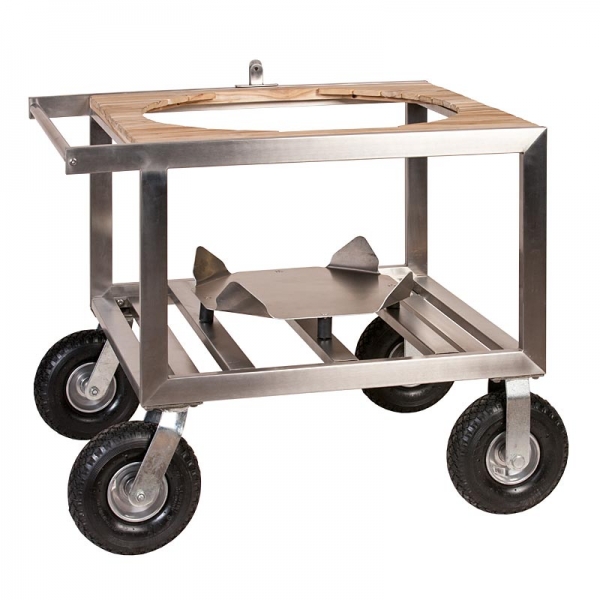 Monolith - Edelstahl Teak Buggy für Grill LE CHEF, 1 St
