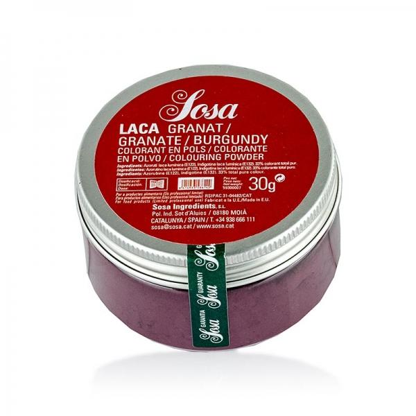 Lebensmittelfarbe, Granat-/Burgunderrot, fettlösliches Puder, 30g