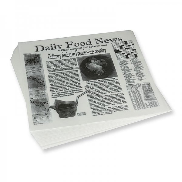 Snack Papier mit Zeitungspapierdruck, ca.310x285mm, Daily News, 500 Blatt