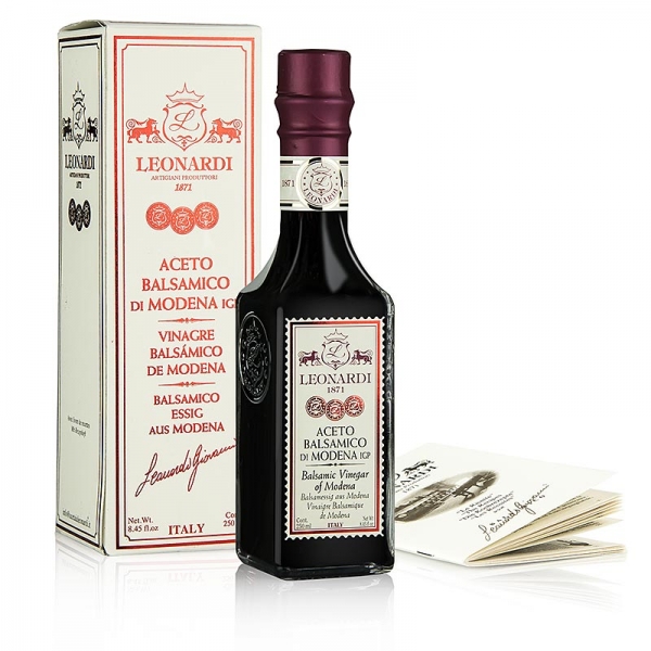 Leonardi - Aceto Balsamico di Modena IGP, Francobollo, 6 Jahre, 250 ml