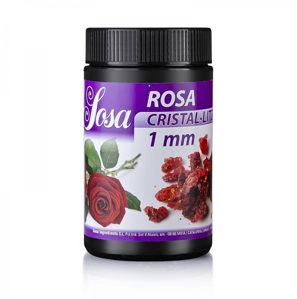 Rosenblütenblätter, rot, 1mm Stücke, kristallisiert, 500g