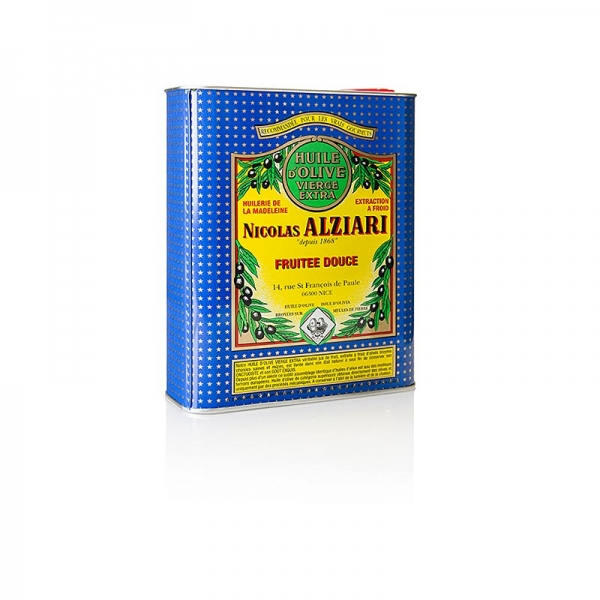 Olivenöl Extra Vierge, Fruité Douce, mild, Alziari, 2 l
