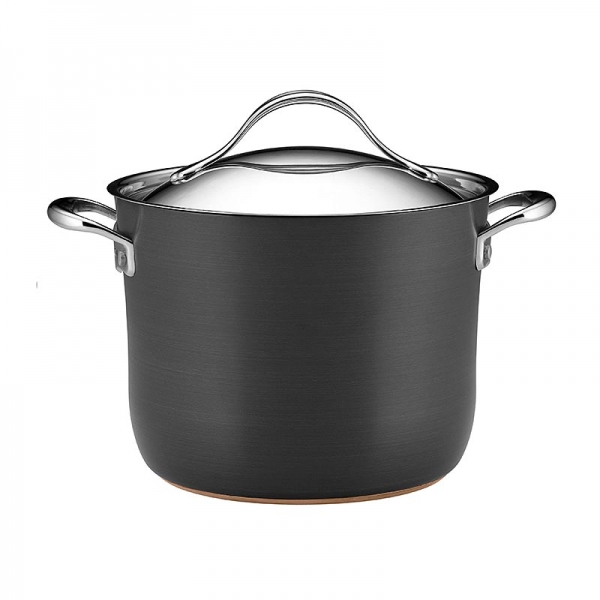 Anolon Nouvelle Copper Kochtopf, Ø24cm, 7,6L, m. Edelstahldeckel, alle Herdarten, 1 St