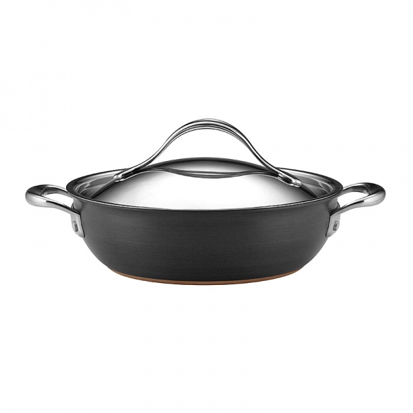 Anolon Nouvelle Copper Servierpfanne, Ø24cm, 2,8L, m. Deckel, alle Herdarten, 1 St