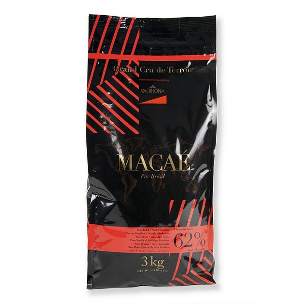 Macae "Grand Cru", dunkle Couverture, Callets, 62% Kakao, Brasilien, 3 kg