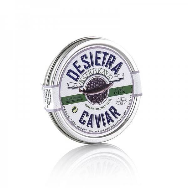Kaviar Set A, Baeriskaya ohne Konservierungsstoffe und mit Glaskaviarbowlenset, 125g, 6 tlg.
