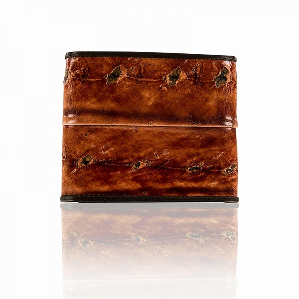 Kreditkartenetui für 6 KK, mit Druckknopf, Stör-/Rinderleder, braun, 11x9x2cm, 1 St