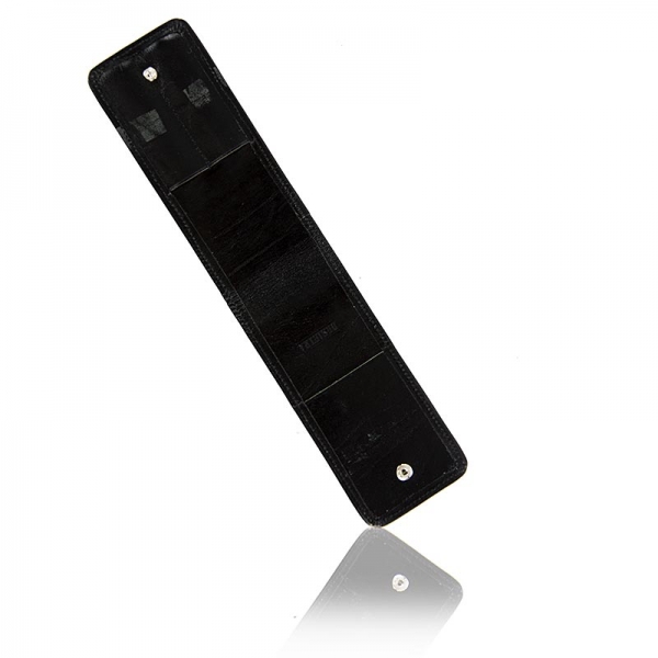 Kaviarlöffeletui, Stör-/Rinderleder, schwarz, 15x7cm, 1 St