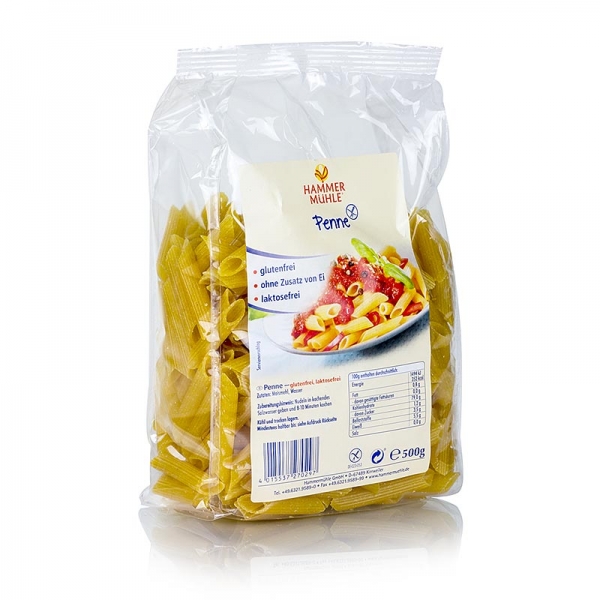 Hammermühle - Penne, aus Mais, laktose und glutenfrei, 500g