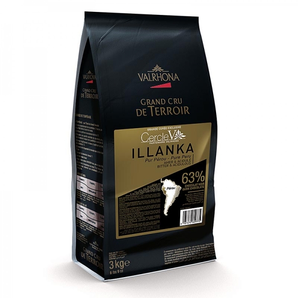 Illanka, dunkle Couverture, Callets, 63% Kakao, Peru, 3 kg