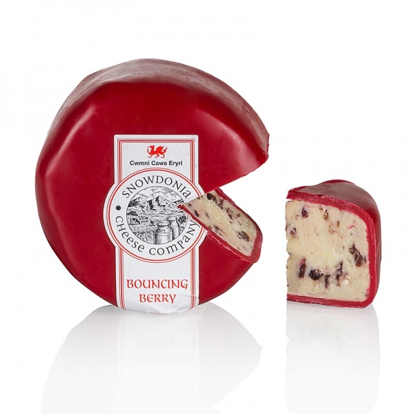 Snowdonia - Bouncing Berry, Cheddar Käse mit Cranberry, roter Wachs, 200g