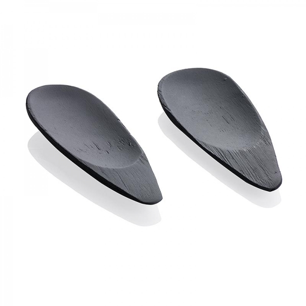 Einweg Holz-Esslöffel, schwarz, rechteckig, 40x100mm, 100% Chef, 10 St