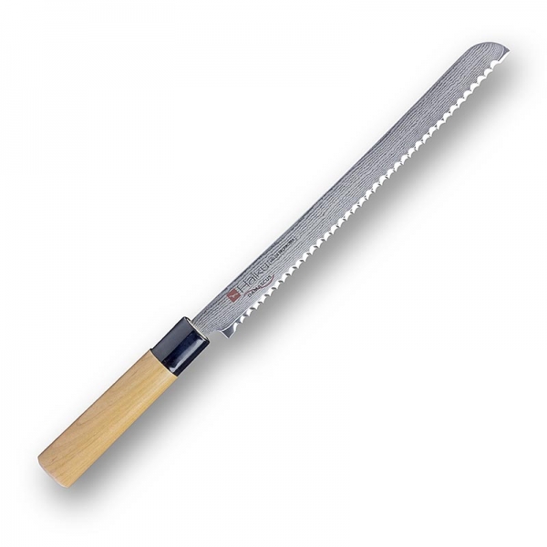 Haiku Damast HD-08 Damast Brotmesser, 25cm, Kirschholz, 32-fach gefaltet, 1 St