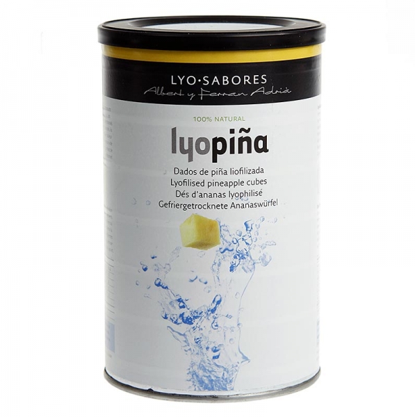 Lyo-Sabores, gefriergetrocknete Ananas-Würfel, 6-9mm, 100g