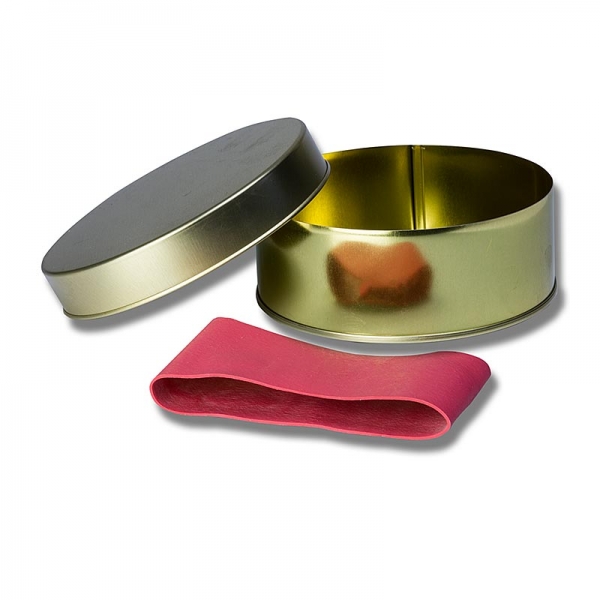 Kaviardose - gold, unbedruckt, mit Verschluss-Gummi, ø11,5cm, für 500g Kaviar, 1 St