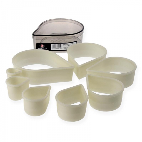 deBUYER Ausstecher, Tropfenform, Kunststoff, ø 2/3,5/5/6,5/8/9,5/11/12,5cm, 8 tlg.