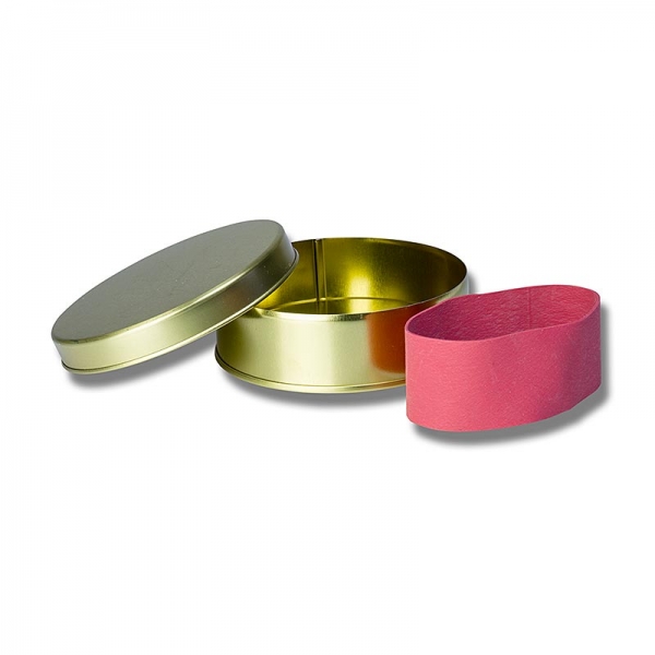 Kaviardose - gold, unbedruckt, mit Verschluss-Gummi, für 125g Kaviar, 1 St