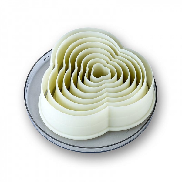 deBUYER Ausstecher, Kleeblattform, Kunststoff, ø 1,5/3/4/5/6,5/7,5/9/10cm, 8 tlg.