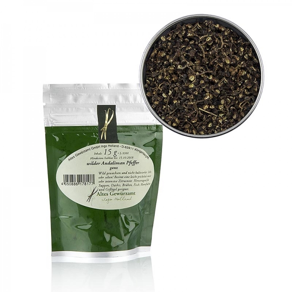 Wilder Andaliman Pfeffer, ganz, Altes Gewürzamt, 8g