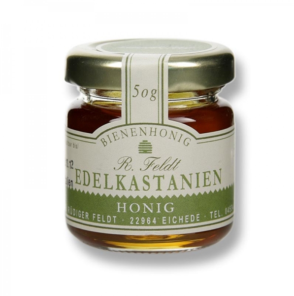 Edelkastanien-Honig, Italien, mittelbraun, flüssig, zartbitter, Portionsglas, 50g