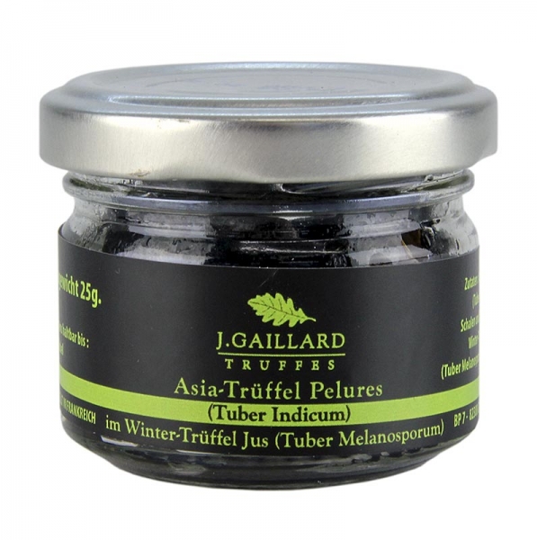 Asia Trüffel Pelures, Trüffelschalen/-scheiben, in Wintertrüffelsaft, Gaillard, 30g