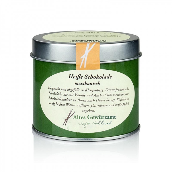 Heiße Schokolade "mexikanisch", mit Rohrzucker, Vanille, Chili, Altes Gewürzamt, 110g