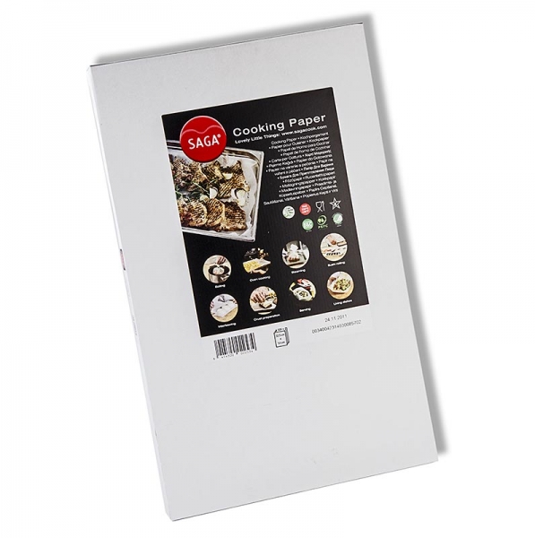 Saga Kochpergament (Backpapier), auf 32,5 x 53cm geschnitten, im Spender, 500 Blatt