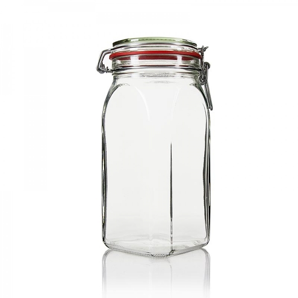 Drahtbügelglas - Bocal 1,5 Liter, 1550 ml, inkl. Gummi, quadratisch, 1 St