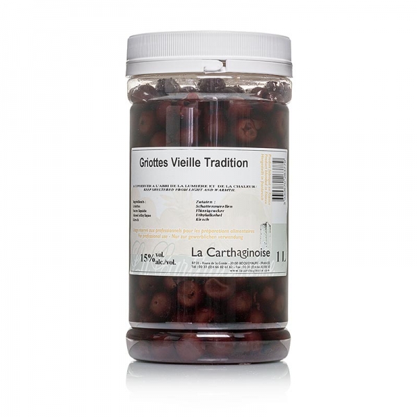 Griottes - Sauerkirschen, in Kirschbranntwein, ohne Kern ohne Stiel, 15% vol., 1 l