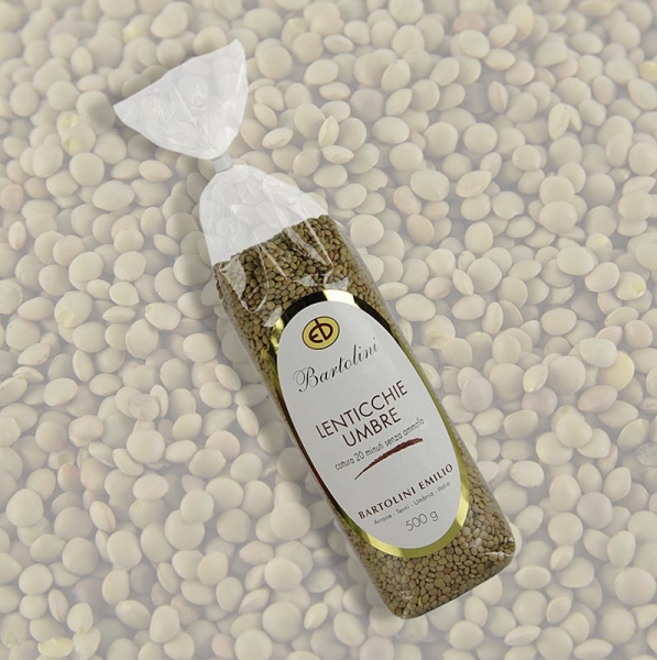 Linsen, braun - Lenticchie Umbre, Berglinsen, Umbrien, Bartolini, 500g