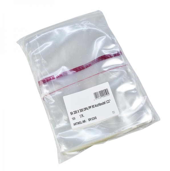 Vakuum Beutel, kochfest bis 121° C, 200 x 300mm, glatt, für Sous-Vide, 100 St