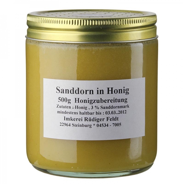 Sanddorn in Honig, harmonisch, mild-fruchtig, 500g