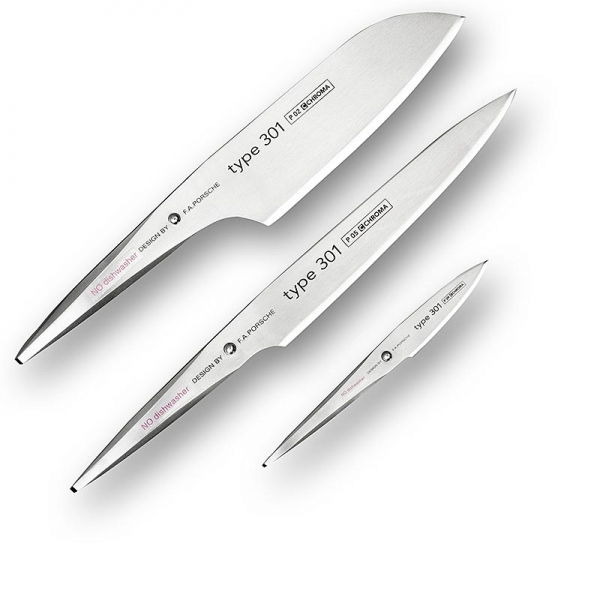 Chroma type 301 P-529 Messerset (P-5 Tranchier- & P-2 Gemüse- & P-9 Schälmesser), 3 tlg.