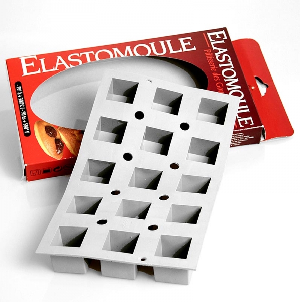 deBUYER Backform Elastomoule, 15 Würfel, à 3,5x3,5cm, 17,5x30cm, 1 St
