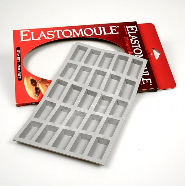 deBUYER Backform Elastomoule, 25 Mini-Finanzier, à 2,6x4,9x1,1cm, 20x30cm, 1 St