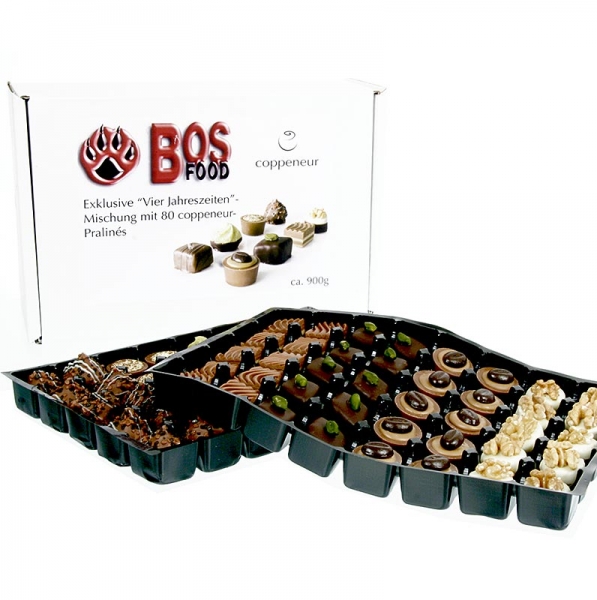 BOS FOOD Exklusive Pralinenmischung "Vier Jahreszeiten" - Coppeneur, 8x10, 950g, 80 St