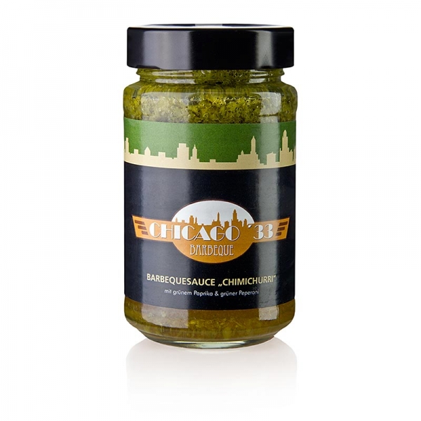 CHICAGO ´33 Chimichurri, grün, BBQ-Sauce mit grünem Paprika & grüner Peperoni, 225 ml
