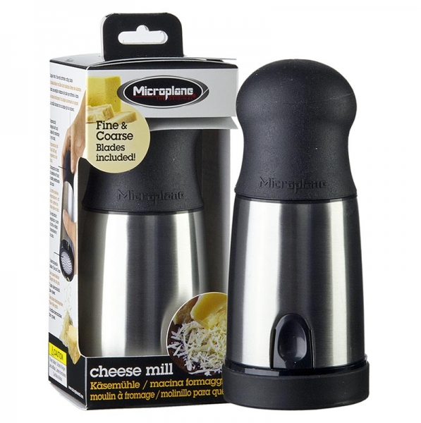 Käsereibe - Parmesan-Mühle, mit 2 Klingeneinsätzen (grob/fein), schwarz, 1 St