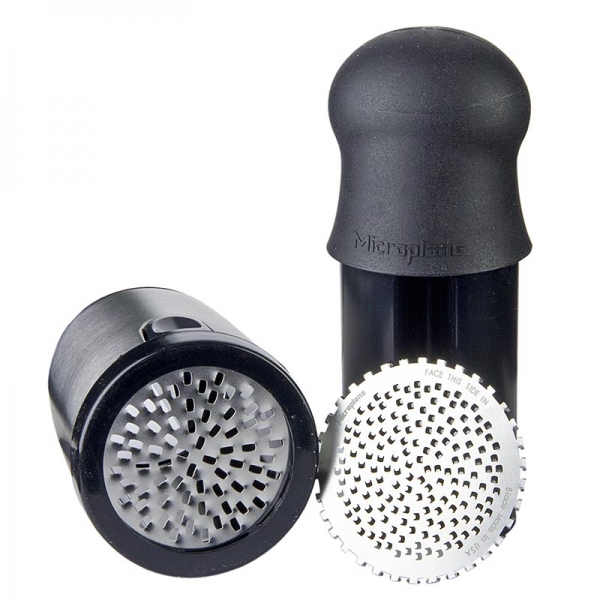 Käsereibe - Parmesan-Mühle, mit 2 Klingeneinsätzen (grob/fein), schwarz, 1 St