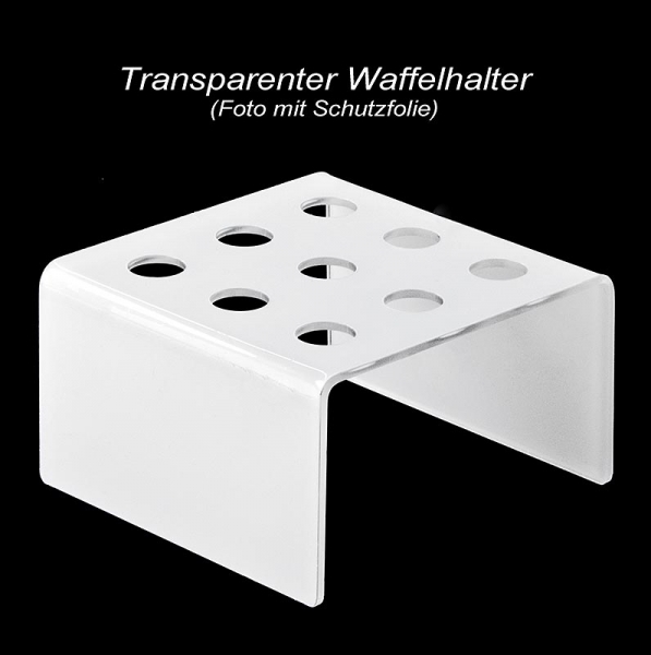 Mini-Waffelhörnchen-Halter, Plexiglas lichtgrau, quadratisch, für 9 Hörnchen, 1 St