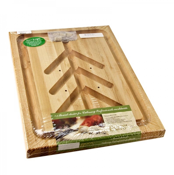 Boos Block Schneidebrett Slic aus Ahorn, 51x38x4cm, Ablaufrinne/Fleischhalter, 1 St