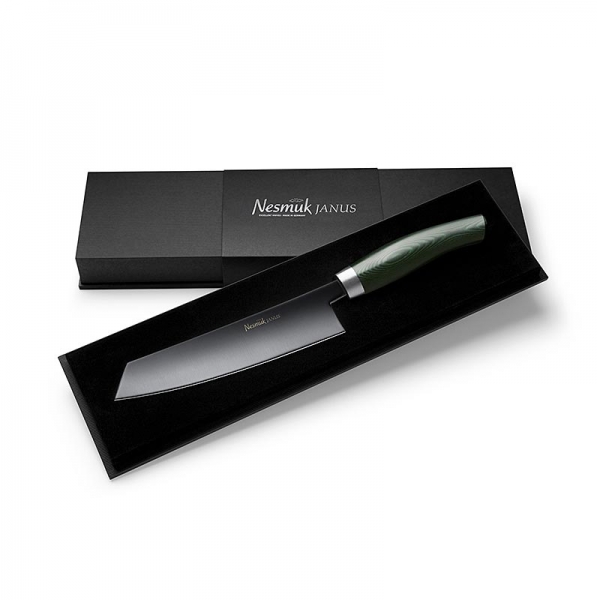Nesmuk Janus 5.0 Kochmesser, 180mm, Edelstahlzwinge, Griff Micarta grün, 1 St