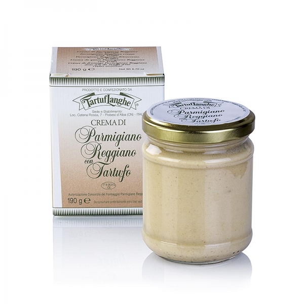 TARTUFLANGHE Parmigiano Reggiano Sauce mit Sommertrüffel, Parmesan Sauce, 190g