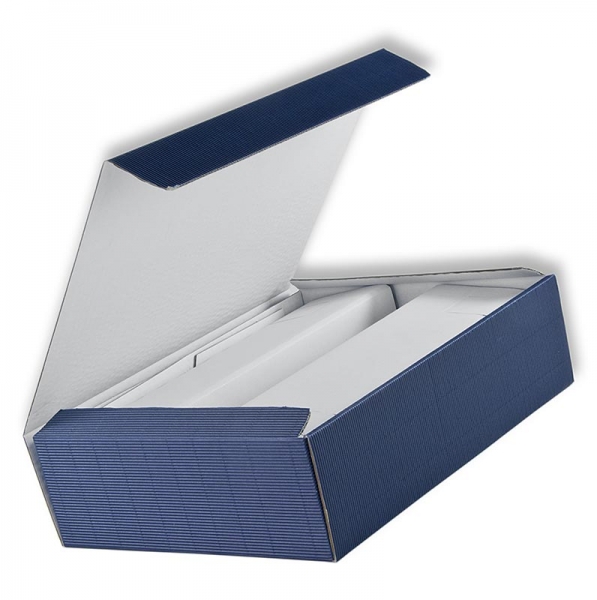 Weinpräsentkarton, seidenmatt blau, für 3 Flaschen à 0,75 l, 1 St