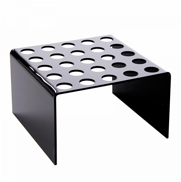 Mini-Waffelhörnchen-Halter, Plexiglas schwarz, 16x16x10cm, für 25 Hörnchen, 1 St