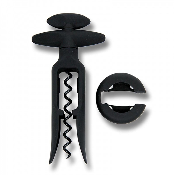 Corkyboy Flaschenöffner, schwarz mattiert mit Kapselschneider, 1 St