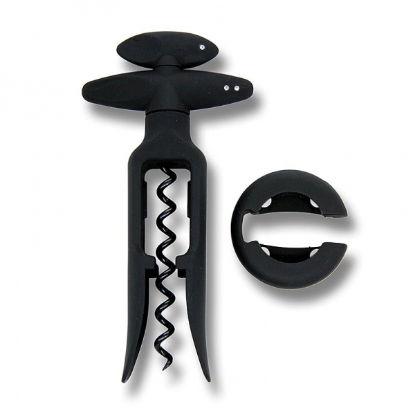 Corkyboy Flaschenöffner, schwarz mattiert m. Kapselschneider u. Swarovskisteinen, 1 St