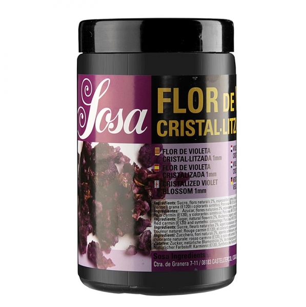 Veilchenblütenstücke, violett, 1mm Stücke, kristallisiert, 500g