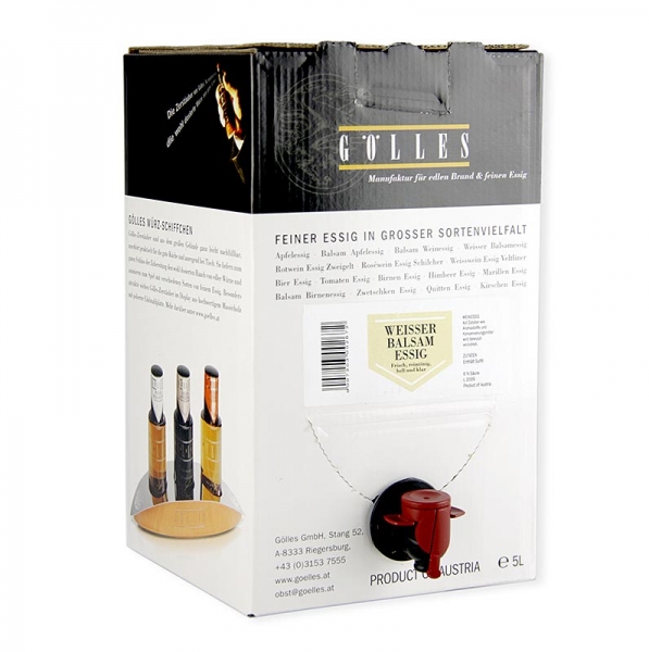 Gölles Weißer Balsam-Weinessig, aus grüner Veltliner Rebe, 6% Säure, 5 l