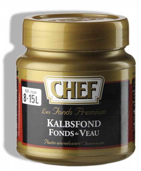 CHEF Premium Konzentrat - Kalbsfond, leicht pastös, dunkel, für 8-15 L, 640g